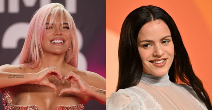 Rosalía y Karol G escenifican su reconciliación en Los Ángeles y zanjan los rumores de rivalidad: «Esto es otro nivel de amistad»