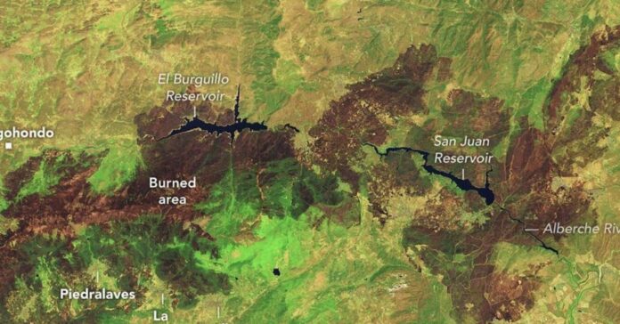 La NASA muestra desde el espacio la enorme cicatriz dejada por los incendios en España