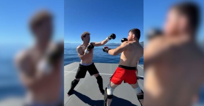 Mark Zuckerberg acaba en el agua tras entrenar MMA sobre un lago con Merab Dvalishvili
