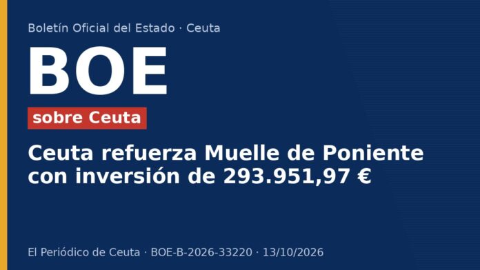 Ceuta refuerza Muelle de Poniente con inversión de 293.951,97 €