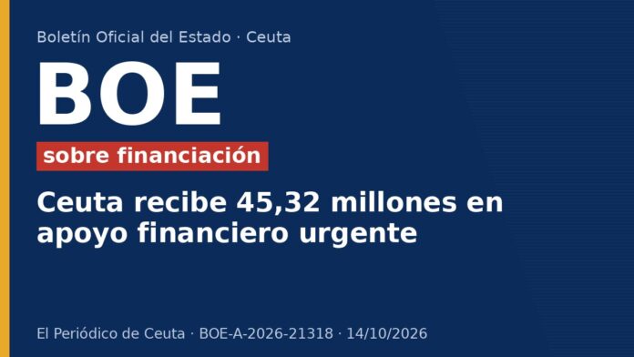 Ceuta recibe 45,32 millones en apoyo financiero urgente